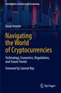 Titel: Navigating the World of Cryptocurrencies. Autor: Gioia Arnone. Skyline bei Nacht mit leuchtenden Gebäuden.
