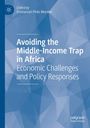 "Avoiding the Middle-Income Trap in Africa: Economic Challenges and Policy Responses", blauer geometrischer Hintergrund.