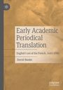 „Early Academic Periodical Translation“, englisches Buchcover, verziert mit einem abstrakten, braunen Hintergrund.