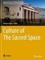 „Culture of The Sacred Space“ oben, antike Gebäude mit Säulen und Rundbögen. Links ein Logo.