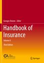 "Handbook of Insurance, Volume II, Third Edition, Georges Dionne Editor." Roter Hintergrund mit Logos unten.