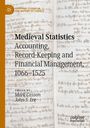 "Medieval Statistics: Accounting, Record-Keeping and Financial Management, 1066–1525," bearbeitet von Mark Casson und John S. Lee. Alte Handschriften als Hintergrund.