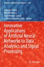 Text: Innovative Applications of Artificial Neural Networks to Data Analytics and Signal Processing. Blau-roter Hintergrund.