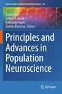 "Principles and Advances in Population Neuroscience" steht in großen weißen Buchstaben auf einem blauen Hintergrund.