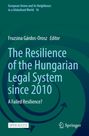 Titel: "The Resilience of the Hungarian Legal System since 2010". Grüner Hintergrund mit Pfeilen.