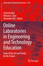 Text: "Lecture Notes in Networks and Systems 1135. Online Laboratories in Engineering and Technology Education. State of the Art and Trends for the Future." Autoren: Dominik May, Michael E. Auer, Alexander Kist. Hintergrund: Molekülstruktur auf rotem Grund. Springer-Logo unten rechts.