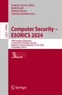 : Computer Security ¿ ESORICS 2024, Buch