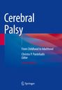 Text: "Cerebral Palsy", "From Childhood to Adulthood", "Christos P. Panteliadis Editor", "Fourth Edition". Blau mit roten Akzenten.
