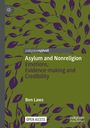 Buchcover mit Titel "Asylum and Nonreligion: Emotions, Evidence-making and Credibility", Autor Ben Laws, grün lila Blattmotiv.