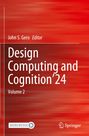 "Design Computing and Cognition '24, Volume 2" auf rotem, abstraktem Hintergrund mit Logo in der Ecke.