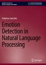 Titel: Emotion Detection in Natural Language Processing von Federica Cavicchio. Roter Hintergrund mit schwarzen Texten.