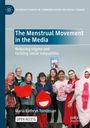 "The Menstrual Movement in the Media" steht zentral. Unten sind lächelnde Personen mit menstruationsbezogenen Requisiten.