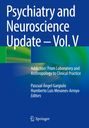 Blauer Hintergrund mit Text: "Psychiatry and Neuroscience Update – Vol. V". Darunter mehrfarbige abstrakte Muster.