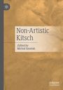 Text: "Non-Artistic Kitsch. Edited by Michał Szostak." Hintergrund in erdfarbenem, strukturiertem Muster. Links oben ein einfaches Logo.