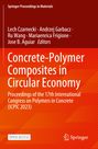 Roter Hintergrund mit orangener Fläche. Titel: "Concrete-Polymer Composites in Circular Economy". Springer Logo unten.