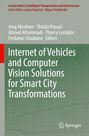 "Internet of Vehicles and Computer Vision Solutions for Smart City Transformations." Grüner Hintergrund mit Gebäudeskizzen.