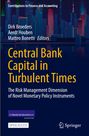 Vor dunklem Hintergrund steht der Titel "Central Bank Capital in Turbulent Times" in gelber Schrift. Oben sind Gebäude.