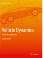 "Vehicle Dynamics: Theory and Application, Fourth Edition" von Reza N. Jazar, orangener Hintergrund mit Auto-Skizzen.