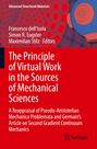 Die Überschrift lautet: "The Principle of Virtual Work in the Sources of Mechanical Sciences". Ein geometrisches Muster.