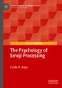 Text: "The Psychology of Emoji Processing" von Linda K. Kaye, Teil der Reihe "Palgrave Studies in Cyberpsychology". Oben rote Muster.