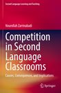 Oben steht "Second Language Learning and Teaching", darunter "Nourollah Zarrinabadi". Groß: "Competition in Second Language Classrooms". Unten: "Causes, Consequences, and Implications", rechts ein Springer-Logo. Hintergrund: Farbverlauf von rot zu orange.