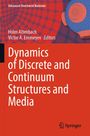 Text: "Dynamics of Discrete and Continuum Structures and Media". Oben links ein wissenschaftliches Muster, rechts ein Kugelnetz.