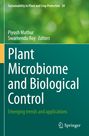 Titel: "Plant Microbiome and Biological Control". Herausgeber: Piyush Mathur, Swarnendu Roy. Braun-grüne Hintergrundgestaltung.