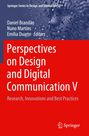 "Perspectives on Design and Digital Communication V" in Weiß auf Rot, Gesicht aus 3D-Blöcken, Springer-Logo unten rechts.