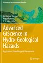 Titel: Advanced GIScience in Hydro-Geological Hazards. Oben geometrische Bergdarstellung, unten gelber Hintergrund.