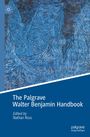 "The Palgrave Walter Benjamin Handbook" steht oben auf blauem Hintergrund. Unten ist ein abstraktes Gemälde in Blautönen.