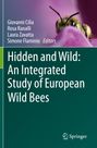 Titel: "Hidden and Wild: An Integrated Study of European Wild Bees". Nahaufnahme einer Biene auf einer Blüte.