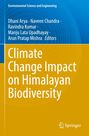 Text: "Climate Change Impact on Himalayan Biodiversity." Oben blaue, unten gelbe Fläche, Springer-Logo rechts unten.