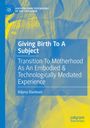„Giving Birth To A Subject“ von Biljana Stanković. Blau-gelber Hintergrund mit abstraktem Muster.
