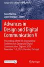 Titel: "Advances in Design and Digital Communication V". Konferenzdetails und Logos auf rotem Hintergrund mit digitalem Gesicht.