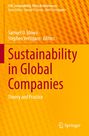 Buchtitel: "Sustainability in Global Companies". Autoren: Samuel O. Idowu, Stephen Vertigans. Gelber Hintergrund mit Logo.