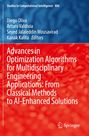E-Book-Cover mit Titel "Advances in Optimization Algorithms..." und Namen von Editoren. Rote und blaue Hintergründe.