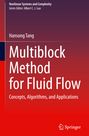Text über Multiblock Method for Fluid Flow, unterteilt in "Concepts, Algorithms, and Applications". Roter Hintergrund, Springer Logo.