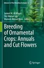 Titel: Breeding of Ornamental Crops: Annuals and Cut Flowers. Hintergrund: Pflanze vor Laborflaschen.