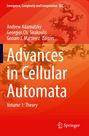 Texte: "Advances in Cellular Automata", "Volume 1: Theory". Hintergrund in Rot und Orange mit fraktalem Muster.