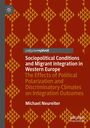 "Sociopolitical Conditions and Migrant Integration in Western Europe" steht über einem geometrischen Muster in Rot-Gelb.