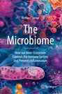 Richard Lucius, The Microbiome. Organische Formen in Blau- und Rottönen, Springer-Logo.