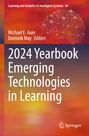 „2024 Yearbook Emerging Technologies in Learning“, mit orange-rotem Hintergrund und einem neuronalen Netzwerk.