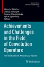 Oben stehen die Herausgebernamen. Titel: "Achievements and Challenges in the Field of Convolution Operators". Unten ein Logo.