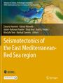 „Seismotectonics of the East Mediterranean-Red Sea region“ in Weiß auf Gelb; oben Kartenansicht mit geologischen Linien.