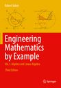 "Engineering Mathematics by Example", Kreisdiagramme mit Winkeln, Text und Gleichungen, gelb-roter Hintergrund, Springer-Logo.