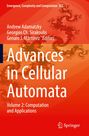 „Advances in Cellular Automata, Vol 2: Computation and Applications“. Orange Hintergrund mit Fraktalmuster.