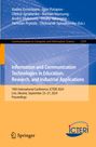 : Information and Communication Technologies in Education, Research, and Industrial Applications, Buch