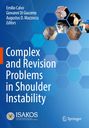 „Complex and Revision Problems in Shoulder Instability“ steht groß auf blauem Hintergrund mit medizinischen Hexagon-Bildern.