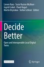 "Decide Better: Open and Interoperable Local Digital Twins" steht auf einem blauen, diagonalen, linierten Hintergrund. Springer-Logo.