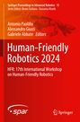 "Human-Friendly Robotics 2024" mit Namen der Herausgeber. Illustration einer Roboterhand, Springer-Logo unten.